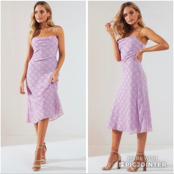 ❌SOLD❌Finders Keepers Nostalgia Dress Lilac Check - Picture 3 of 16